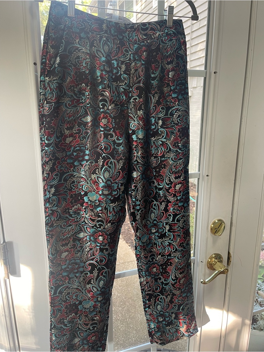 Women’s Black Floral Patterned Dress Pants